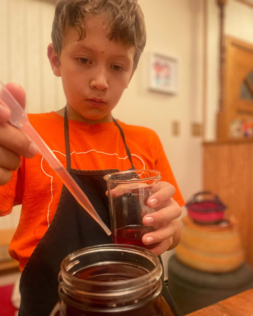 Adding honey and tasting